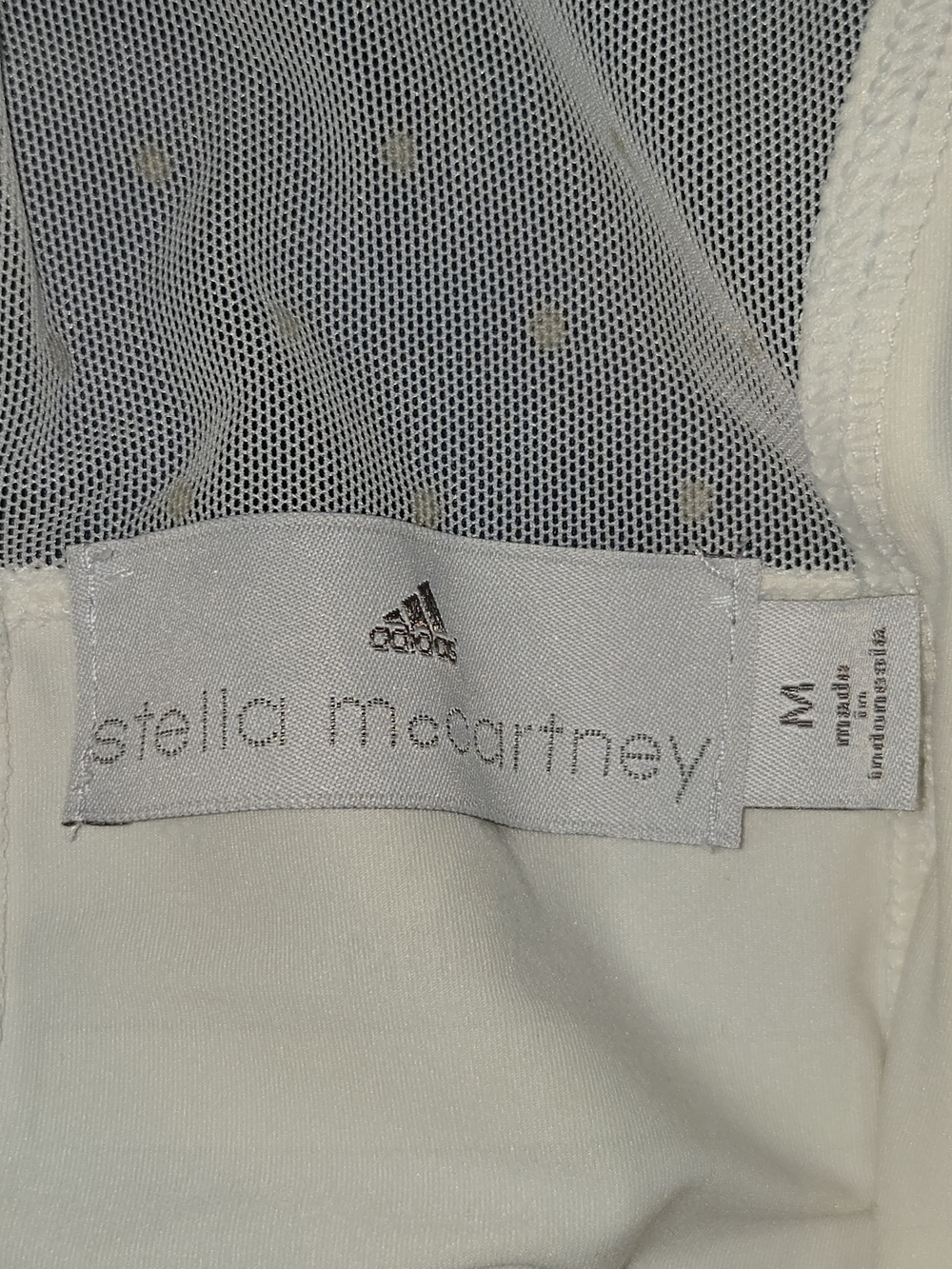 Adidas by Stella McCartney White Short-Sleeve Mesh Yoke Yoga Top - Picture 2 of 4
